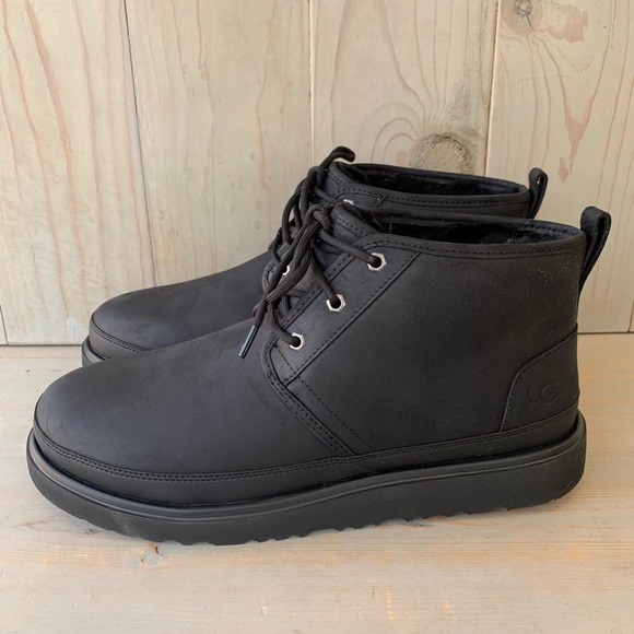 UGG NEUMEL WEATHER 2 BLACK TNL  LEATHER WATEPROOF BOOTS US 14 NIB - Picture 3 of 8